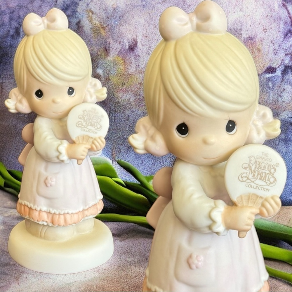 I’m a Precious Moments Enesco‎ Fan Figurine 523526 1990 Limited Edition With Box